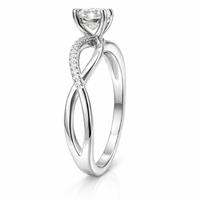 Anrllo Moissanite 1 carato intreccio infinito