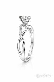 Anrllo Moissanite 1 carato intreccio infinito