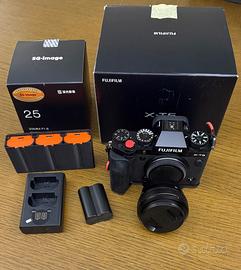 Fujifilm X-T5 Black + SG-image 25mm f1.8 accessori