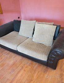 divano pelle tessuto 3 posti