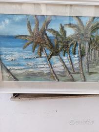 QUADRO A OLIO SU CARTAPESTA  FIRMATO