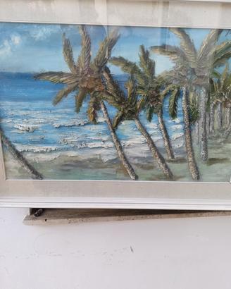 QUADRO A OLIO SU CARTAPESTA  FIRMATO