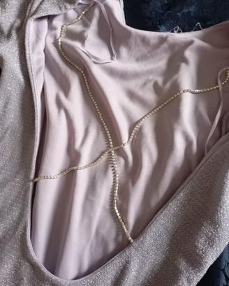 Vestito corto scollato con brillantini
