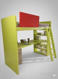 Set Arredo Cameretta  Soppalco con scrivania