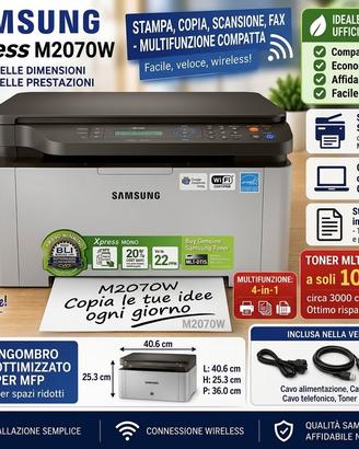 Stampante laser samsung m2070w Wi-Fi