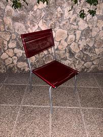 Sedia vintage Spaghetti rossonera vintage corda