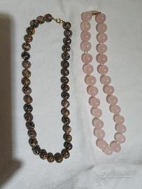 collane quarzo rosa,  diaspro, lapislazzuli, ecc.