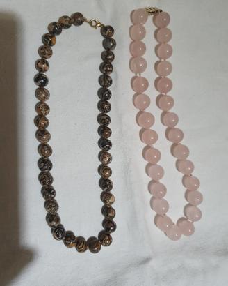 collane quarzo rosa,  diaspro, lapislazzuli, ecc.