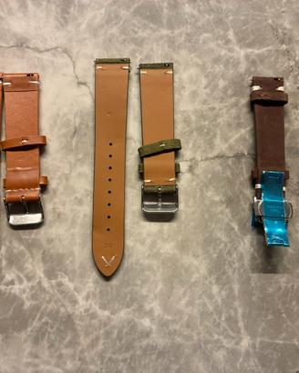 Set di 3 cinturini di pelle 20mm