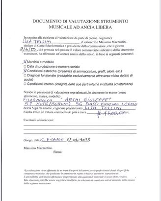 Fisarmonica Archi dei primi del Novecento