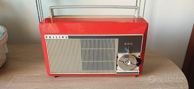 Giradischi portatile vintage Philips rosso – 33/45