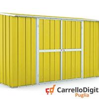 Casetta in lamiera per esterno 307x100cm giallo
