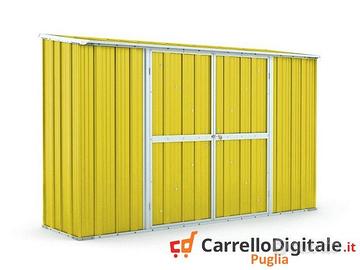 Casetta in lamiera per esterno 307x100cm giallo