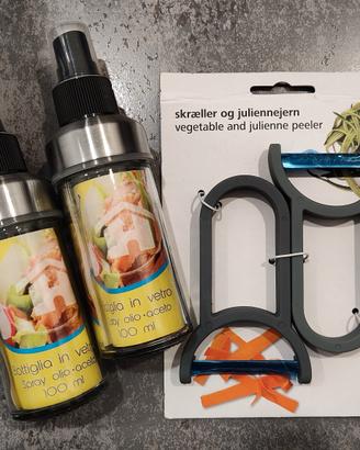 Dosatori spray olio e aceto + pela verdure