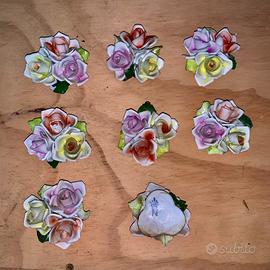 9 rosa CAPODIMONTE porcellana centrotavola €/pz
