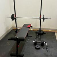 Rack, panca, manubri e pesi x palestra Domyos