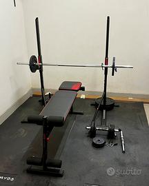 Rack, panca, manubri e pesi x palestra Domyos