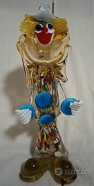 Statuetta pagliaccio vetro di Murano