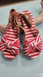 espadrillas  a righe con zeppa