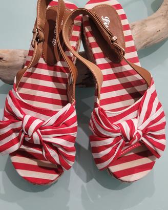 espadrillas  a righe con zeppa