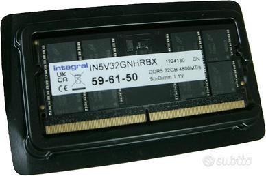 DDR5 32GB 4800MHz Ram SODIMM Integral