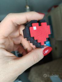 Clicker a forma di cuore di Minecraft in stampa 3D