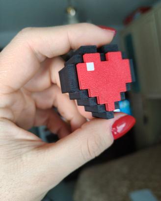 Clicker a forma di cuore di Minecraft in stampa 3D