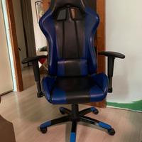 Sedia gaming nera/blu – buona condizioni MELZO