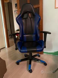 Sedia gaming nera/blu – buona condizioni MELZO