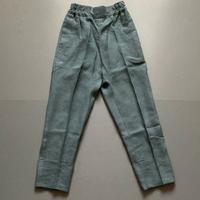 Pantaloni sartoriali a vita alta in lino verde