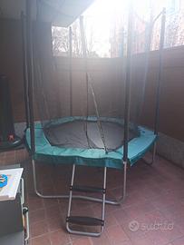 Trampolino elastico Domyos (240 cm) + Scala 