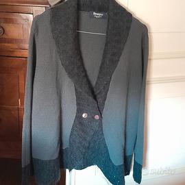 Cardigan  grigio  in lana Brunper Tg. xxl