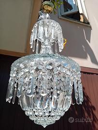 LAMPADARIO CRISTALLO  anni 50 restaurato 