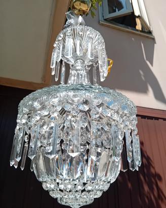 LAMPADARIO CRISTALLO  anni 50 restaurato 