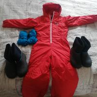 Età 6 anni tuta con guanti e 2 paia dopo sci