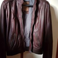 Giubbino in pelle marrone