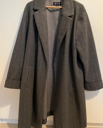 Cappotto lungo motivo spina di pesce