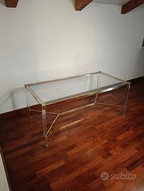 Grande tavolino da salotto in ottone