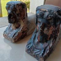 Coppia di alari a sfinge neoclassica da camino