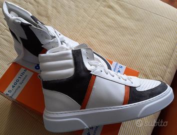 SNEAKERS ALTE PELLE CAMOSCIO FUMO 42 Nuove