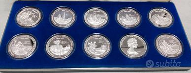 Set completo 10 monete argento scoperta America