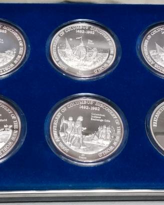 Set completo 10 monete argento scoperta America