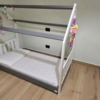 Letto montessori Cuoricini, 160x80 con materasso