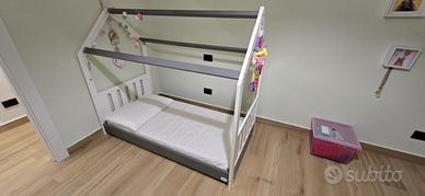 Letto montessori Cuoricini, 160x80 con materasso