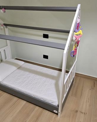 Letto montessori Cuoricini, 160x80 con materasso