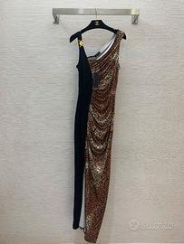 Abito da sera Versace con stampa leopardata-M