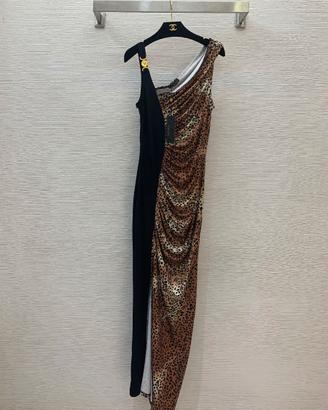 Abito da sera Versace con stampa leopardata-M