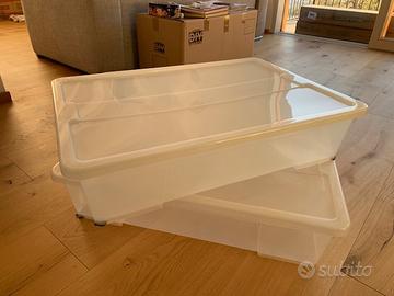 coppia contenitori plastica sotto letto ikea