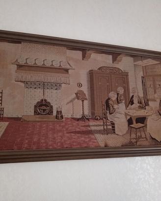 arazzo con cornice in legno 
