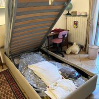 Letto tessile singolo con contenitore